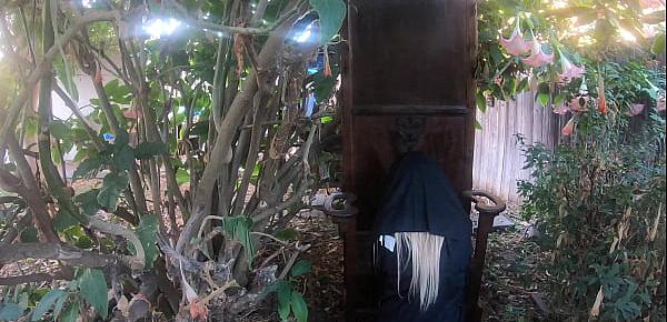  [Mrs Nelson] Stunning blonde nun rides a thick cock in the church garden